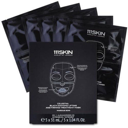 111SKIN Celestial Black Diamond Lifting and Firming Treatment Mask – Anti-Aging – Tone, Tighten, Retexturize Complexion – Fragrance Free – Set of 5 (2.5 oz each) – Face Mask : Beauty & Personal Care